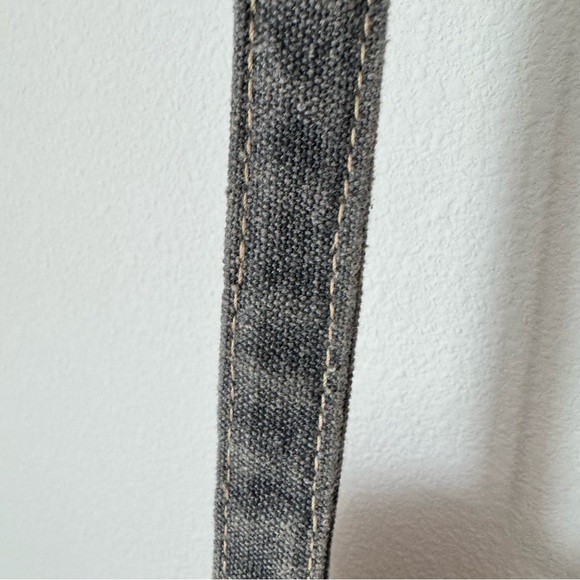 Vintage Addiction Gray Crossbody Purse Bag Canvas 100% Cotton Crochet Patch - Picture 3 of 14